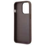 Guess 4G Big Metal Logo iPhone 14 Pro Hybrid Cover - Brun