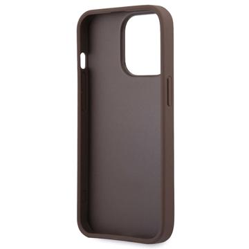 Guess 4G Big Metal Logo iPhone 14 Pro Hybrid Cover - Brun