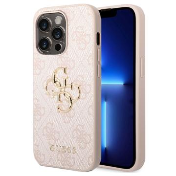 Guess 4G Big Metal Logo iPhone 14 Pro Hybrid Cover - Pink