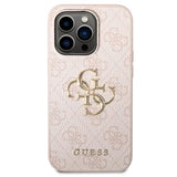 Guess 4G Big Metal Logo iPhone 14 Pro Hybrid Cover - Pink