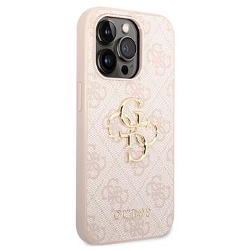Guess 4G Big Metal Logo iPhone 14 Pro Hybrid Cover - Pink