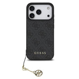 iPhone 17 Pro Guess 4G Charm Hybrid Cover - MagSafe-kompatibel - Grå