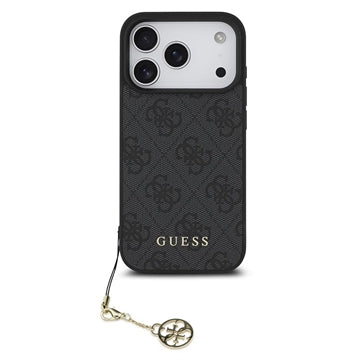 iPhone 17 Pro Guess 4G Charm Hybrid Cover - MagSafe-kompatibel - Grå