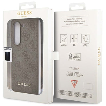 Samsung Galaxy Z Fold5 Guess 4G Charms Collection Hybrid Cover - Brun