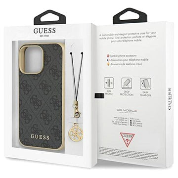 Guess 4G Charms Collection iPhone 13 Pro Max Hybrid Cover - Grå