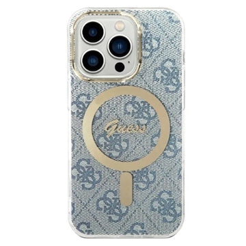Guess 4G Edition Bundle Pack iPhone 14 Pro Cover & Trådløs Oplader - Blå