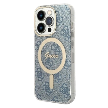 Guess 4G Edition Bundle Pack iPhone 14 Pro Cover & Trådløs Oplader - Blå