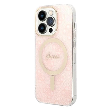 Guess 4G Edition Bundle Pack iPhone 14 Pro Cover & Trådløs Oplader - Pink