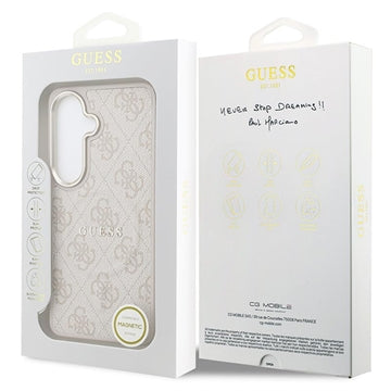 Samsung Galaxy S26+ Guess 4G Gold Frame Cover - MagSafe-kompatibelt - lyserødt