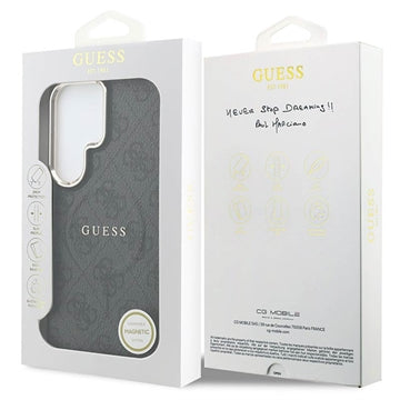 Samsung Galaxy S26 Ultra Guess 4G Gold Frame Cover - MagSafe-kompatibelt - Sort
