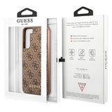 Guess 4G Metal Gold Logo Samsung Galaxy S23 5G Hybrid Cover - Brun