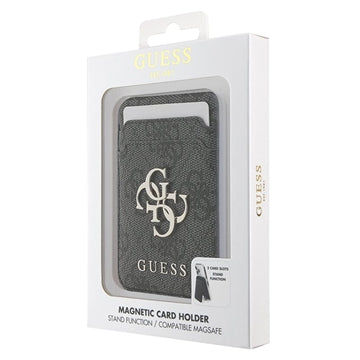 Guess 4G kortholder med metallogo og stander - MagSafe-kompatibel - Sort