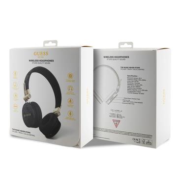 Guess 4G On-Ear trådløse hovedtelefoner med metallogo - sort