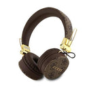 Guess 4G On-Ear trådløse hovedtelefoner med metallogo - brun