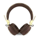 Guess 4G On-Ear trådløse hovedtelefoner med metallogo - brun