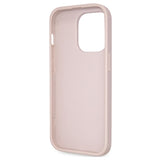 iPhone 15 Pro Max Guess 4G Strass Triangle Metal Logo Cover med Crossbody Rem - Pink