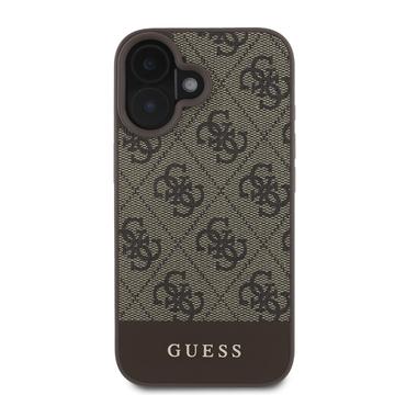 iPhone 16 Guess 4G Stripe Hybrid Cover - Brun
