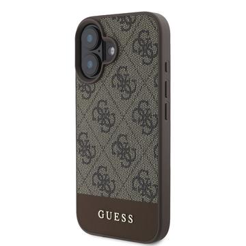 iPhone 16 Guess 4G Stripe Hybrid Cover - Brun