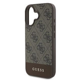iPhone 16 Guess 4G Stripe Hybrid Cover - Brun