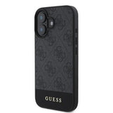 iPhone 16 Guess 4G Stripe Hybrid Cover - Grå