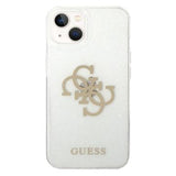 Guess Glitter 4G Big Logo iPhone 14 Plus Hybrid Cover - Gennemsigtig
