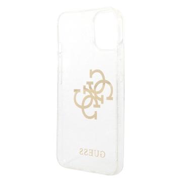 Guess Glitter 4G Big Logo iPhone 14 Plus Hybrid Cover - Gennemsigtig