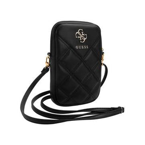Guess vatteret 4G-telefonpose med metallogo og justerbar rem - sort