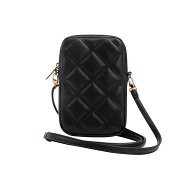Guess vatteret 4G-telefonpose med metallogo og justerbar rem - sort