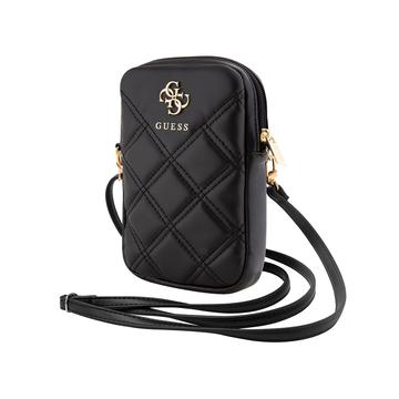 Guess vatteret 4G-telefonpose med metallogo og justerbar rem - sort