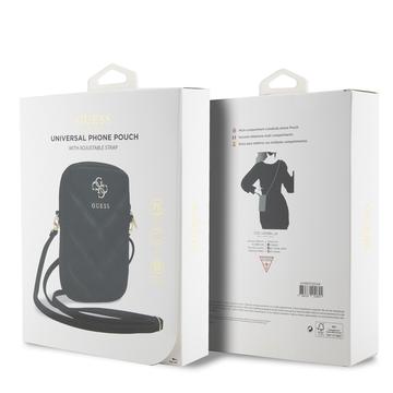 Guess vatteret 4G-telefonpose med metallogo og justerbar rem - sort