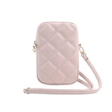 Guess quiltet 4G-telefonpose med metallogo og justerbar rem - pink