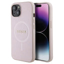 iPhone 15 Guess Saffiano Hybrid Cover - MagSafe Kompatibel - Pink