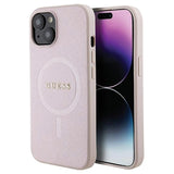iPhone 15 Guess Saffiano Hybrid Cover - MagSafe Kompatibel - Pink