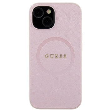 iPhone 15 Guess Saffiano Hybrid Cover - MagSafe Kompatibel - Pink
