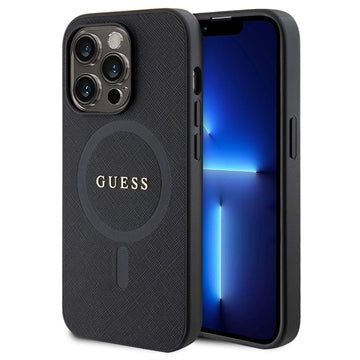 iPhone 15 Pro Max Guess Saffiano Hybrid Cover - MagSafe Kompatibel - Sort