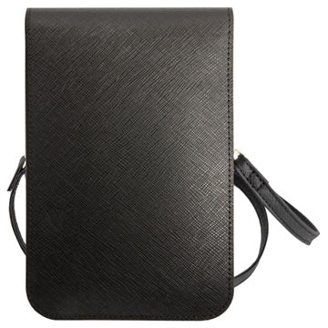 Guess Saffiano Triangle Logo Skuldertaske - Sort