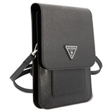 Guess Saffiano Triangle Logo Skuldertaske - Sort