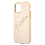 Guess Saffiano Vintage Script iPhone 12/12 Pro Cover - Guld