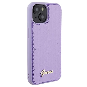 iPhone 15 Guess Sequin Script Logo Cover - Lilla
