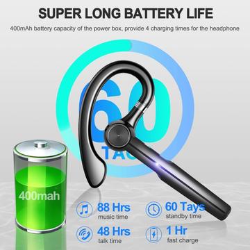 H03 Roterende ørekrog Bluetooth-headset med berøringssensor - sort