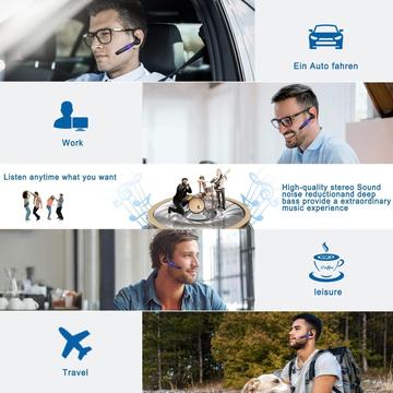 H03 Roterende ørekrog Bluetooth-headset med berøringssensor - sort