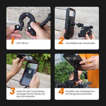 HL-69 cykelstyr mobiltelefon holder montering vandtæt telefon taske cykling motorcykel touch screen holder beslag