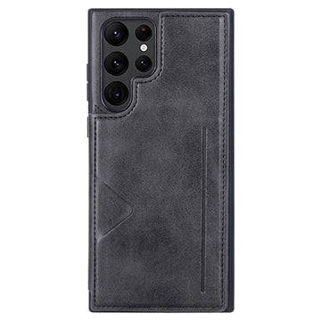 Hanman Mika Samsung Galaxy S23 Ultra 5G Cover med Pung - Sort