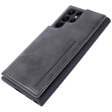 Hanman Mika Samsung Galaxy S23 Ultra 5G Cover med Pung - Sort