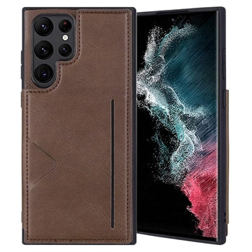 Hanman Mika Samsung Galaxy S23 Ultra 5G Cover med Pung - Brun