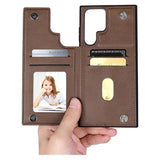 Hanman Mika Samsung Galaxy S23 Ultra 5G Cover med Pung - Brun