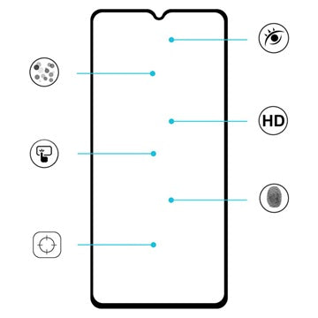 Hat Prince Full Size OnePlus 7T Skærmbeskyttelse Hærdet Glas - 9H, 0.26mm - Sort