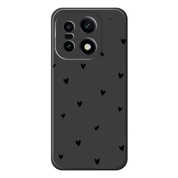OnePlus 15 Slim TPU-cover med hjertemønster - sort
