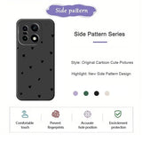 OnePlus 15 Slim TPU-cover med hjertemønster - sort