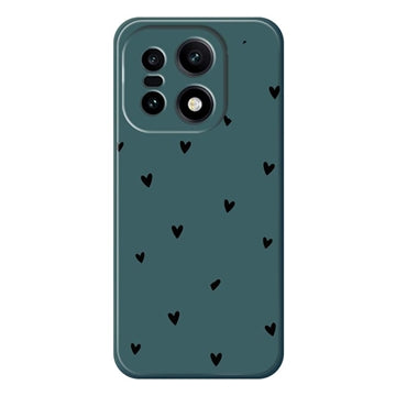 OnePlus 15 Slim TPU-cover med hjertemønster - Grøn / Sort